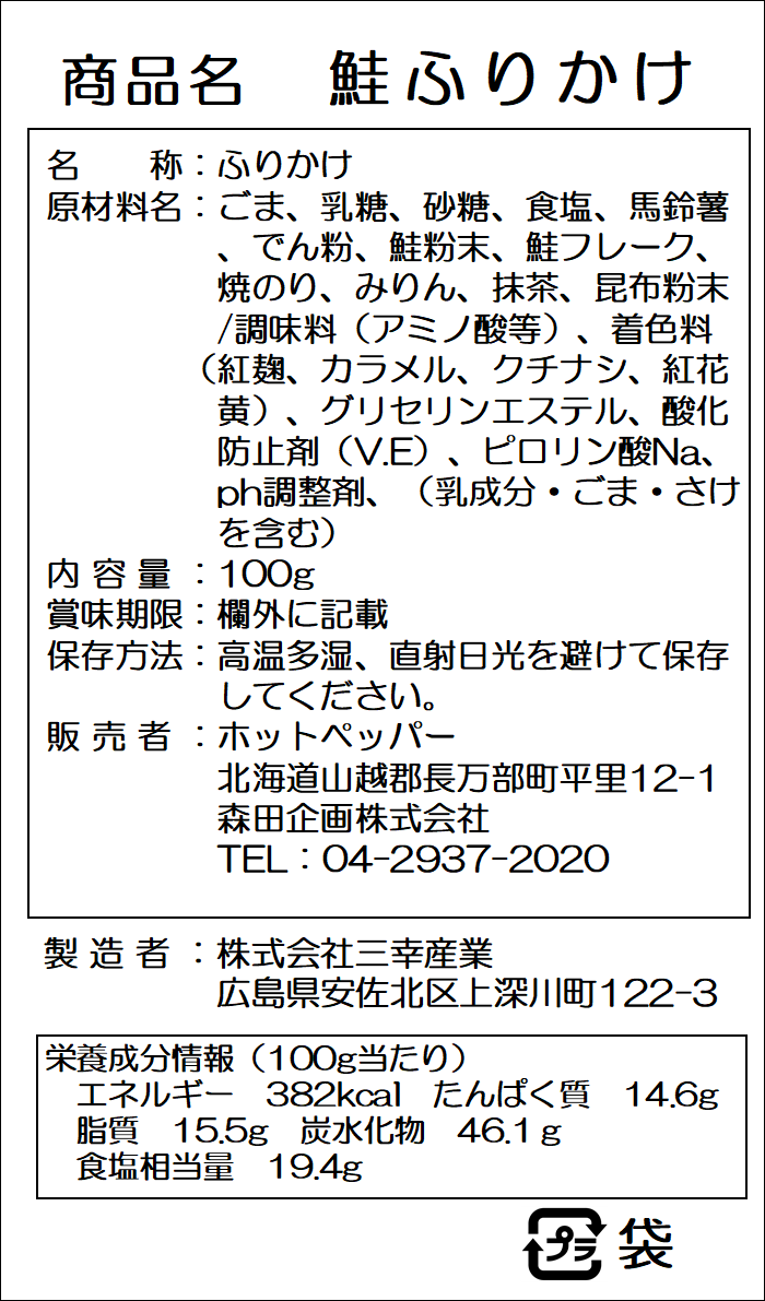 誤った表示ラベル(アレルギー表示の一部が欠落)